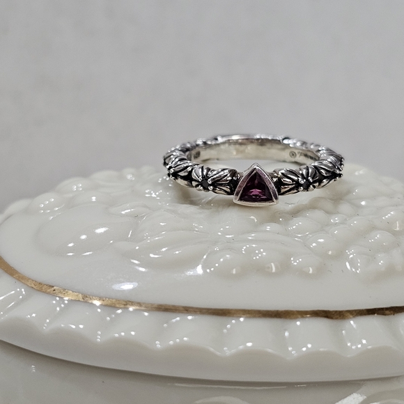 Stephen Dweck Diamonds Rhodolite Garnet Florette Ring - Picture 12 of 14